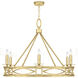 Cienfuegos 6 Light 37.5 inch Gold Chandelier Ceiling Light in Gold Leaf, No Shade