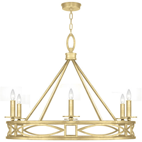 Cienfuegos 6 Light 37.5 inch Gold Chandelier Ceiling Light in Gold Leaf, No Shade
