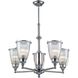 Halophane 5 Light 26 inch Polished Chrome with Clear Chandelier Ceiling Light