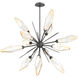 Rock Crystal LED 38.1 inch Graphite Chandelier Ceiling Light in 3000K LED, Chilled Amber, Starburst