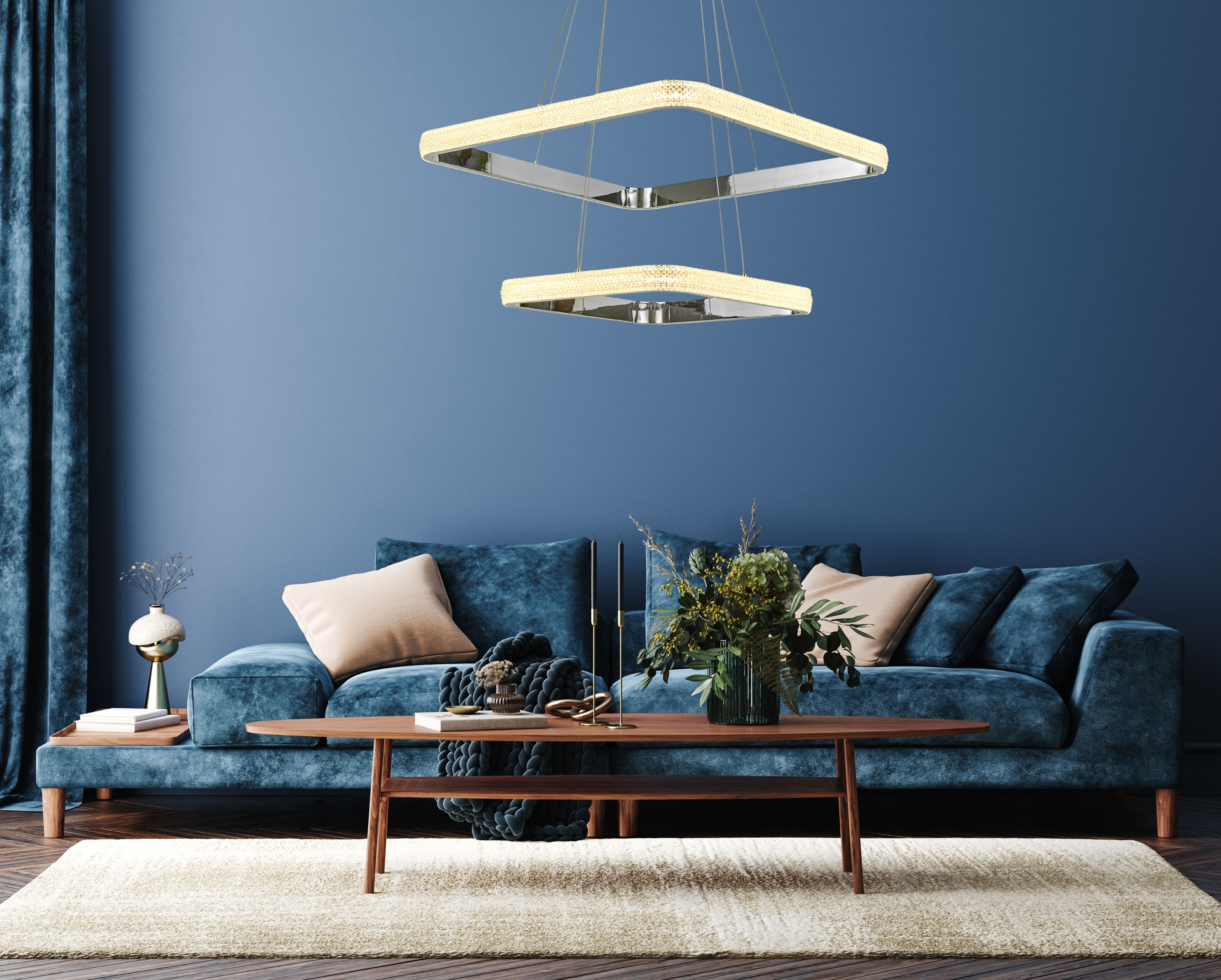 Willow LED 24 inch Chrome Foyer Chandelier Ceiling Light