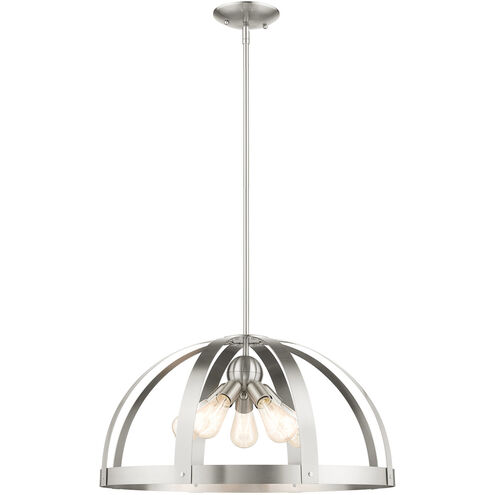 Stoneridge 5 Light 24 inch Brushed Nickel Pendant Chandelier Ceiling Light