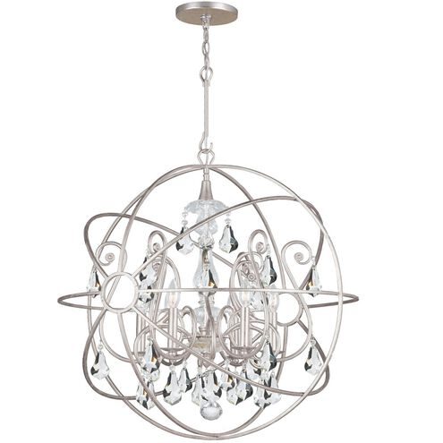 Solaris 6 Light 28 inch Olde Silver Chandelier Ceiling Light