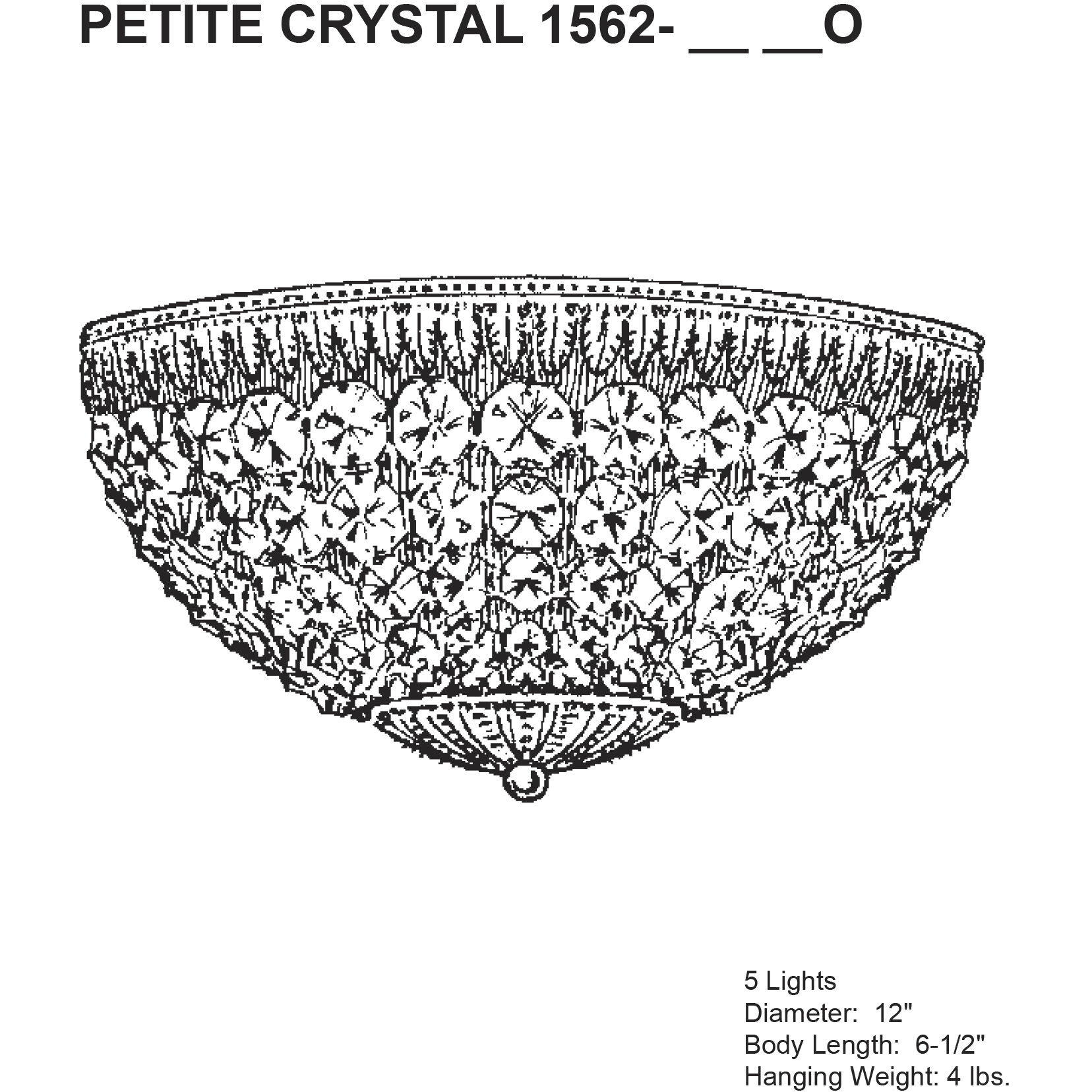 Petit Crystal 5 Light 12 inch Polished Silver Flush Mount Ceiling Light in Spectra