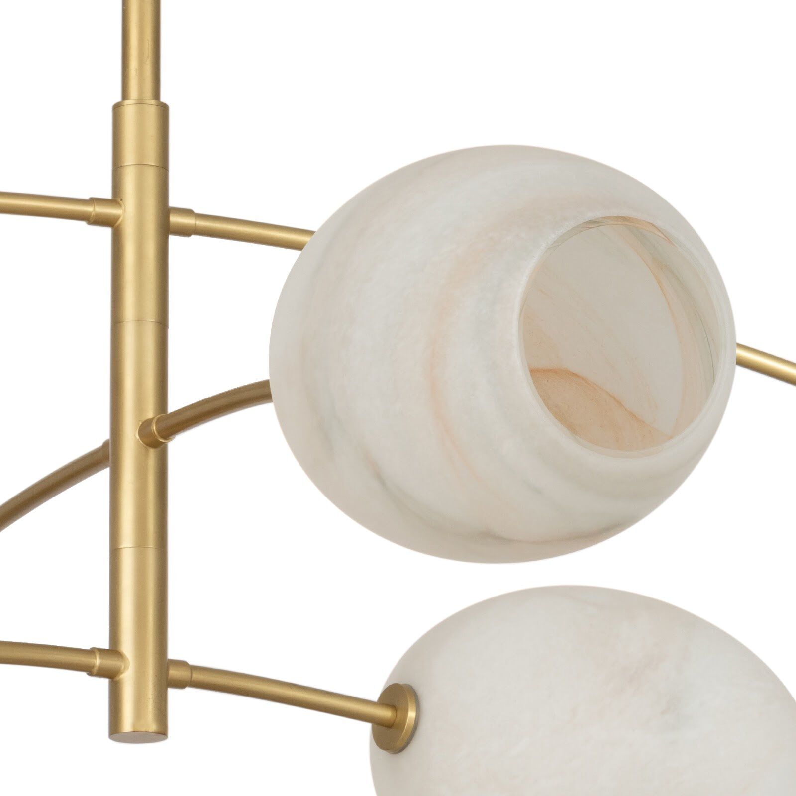 Artemis 6 Light 58.5 inch Natural Brass Chandelier Ceiling Light in Alabaster Glass