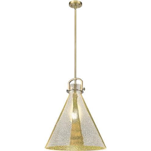 Downtown Urban Newton Cone 1 Light 18 inch Brushed Brass Pendant Ceiling Light in Mercury