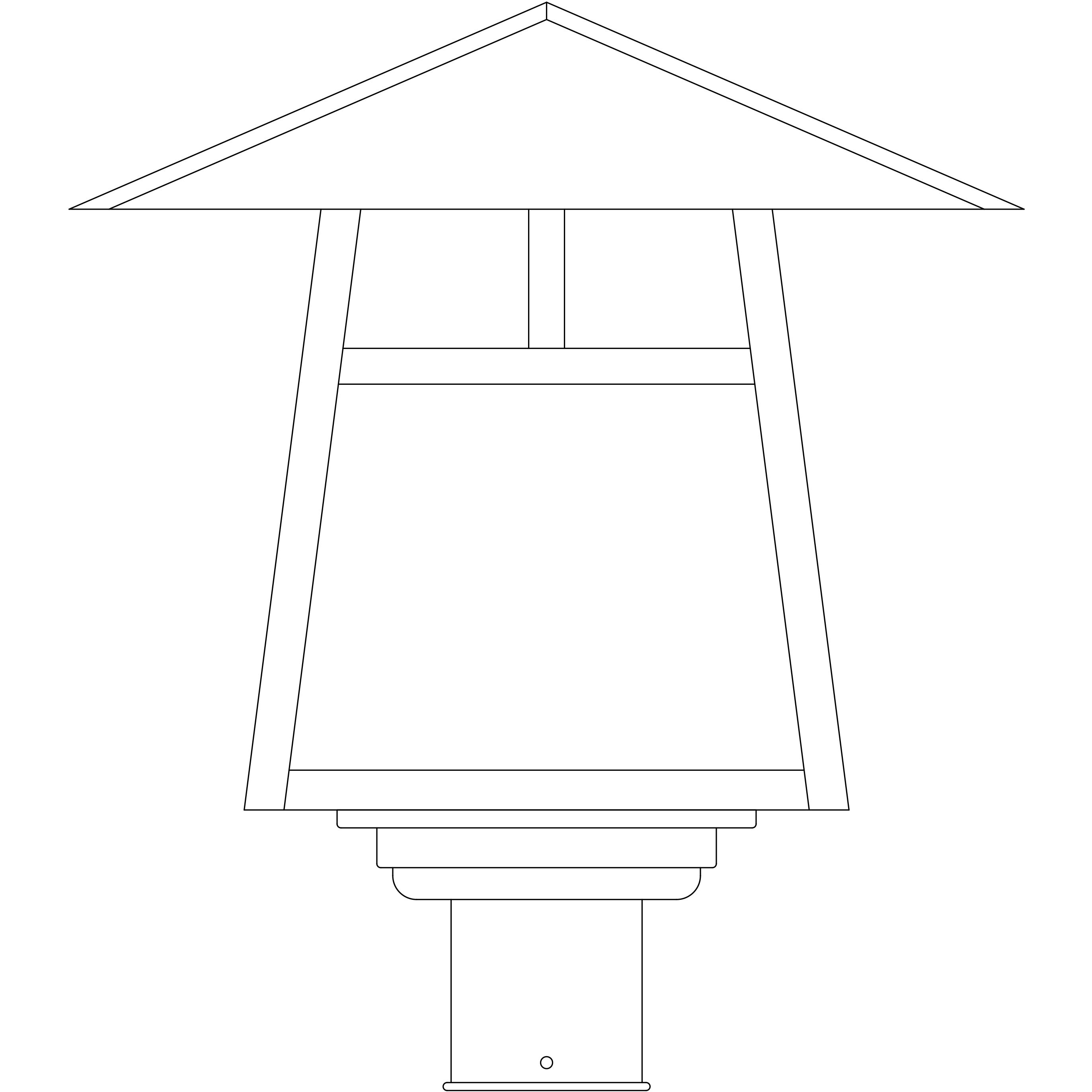 Carmel 1 Light 11.38 inch Satin Black Post Mount in Clear Seedy, Dart Overlay