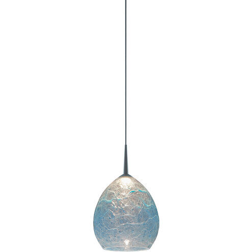 Vibe LED 5.5 inch Chrome Pendant Ceiling Light in Glacier Glass