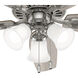 Builder 52 inch Brushed Nickel with Light Gray Oak/Warm Grey Oak Blades Ceiling Fan