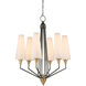 Hennin 6 Light 28 inch Polished Antique Brass and Oil Rubbed Bronze Chandelier Ceiling Light