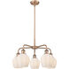 Norfolk 5 Light 23.75 inch Antique Copper Chandelier Ceiling Light in Matte White