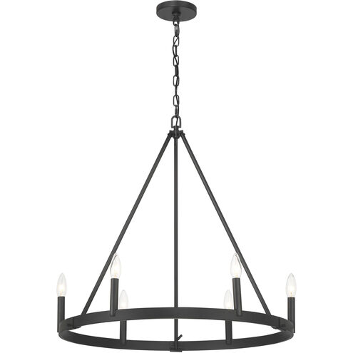 Dutton 6 Light 27.75 inch Coal Black Chandelier Ceiling Light