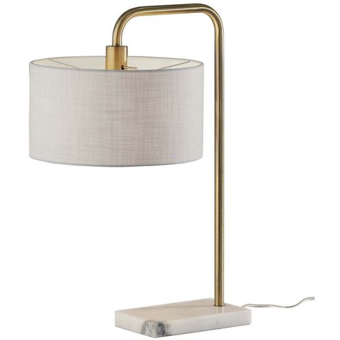 Justine 25 inch 60.00 watt Antique Brass Table Lamp Portable Light