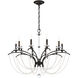 Priscilla 10 Light Black Chandelier Ceiling Light in Black Matte, White Pearl, Adjustable Height