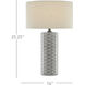 Fisch 25.25 inch 150 watt Gray and White Table Lamp Portable Light, Large