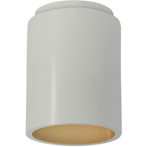 Radiance LED 6.5 inch Matte White Outdoor Flush Mount in 1000 Lm LED, Matte White/Champange Gold