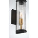 Cara 1 Light 14 inch Legacy Brass and Dark Matte Black Outdoor Wall Sconce