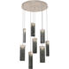 Parallel LED 24 inch Beige Silver Chandelier Ceiling Light in Metallic Beige Silver, Smoke Granite, 2700K LED, Round Multi-Port