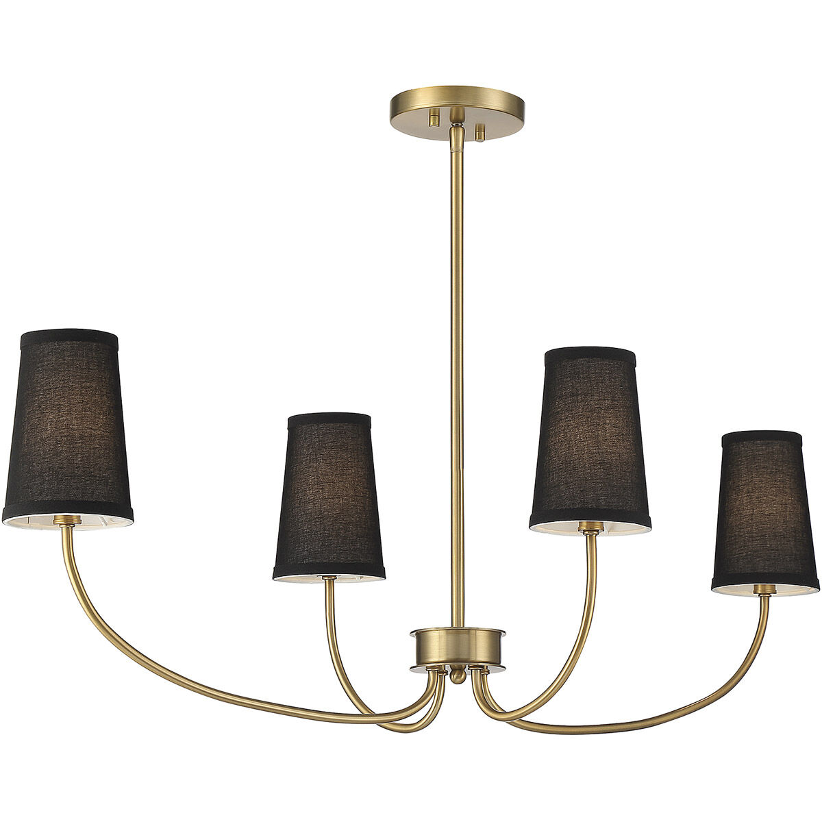 Scandinavian 4 Light 38 inch Natural Brass Chandelier Ceiling Light