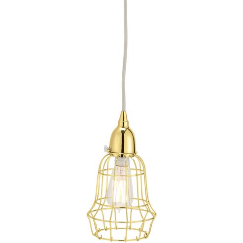 Wire 1 Light 6 inch Gold Mini Pendant Ceiling Light
