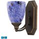Mix-N-Match LED 8 inch Aged Bronze Vanity Light Wall Light in Starburst Blue Glass, 1