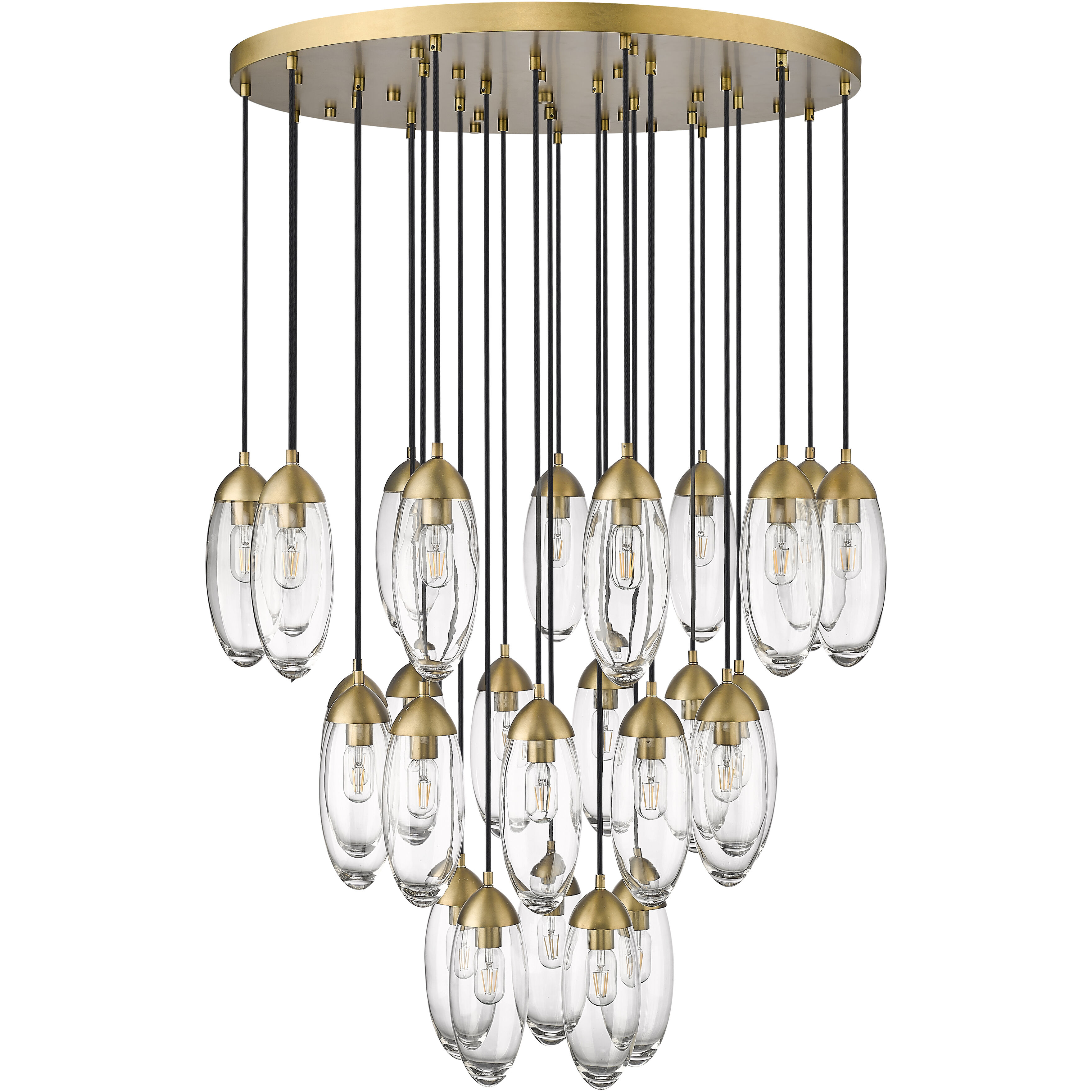 Arden 27 Light 36 inch Rubbed Brass Chandelier Ceiling Light