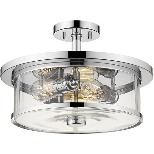 Savannah 3 Light 15.75 inch Chrome Semi Flush Mount Ceiling Light