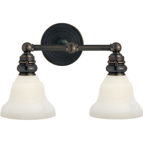 Chapman & Myers Boston 2 Light 14.5 inch Bronze Double Bath Light Wall Light in White
