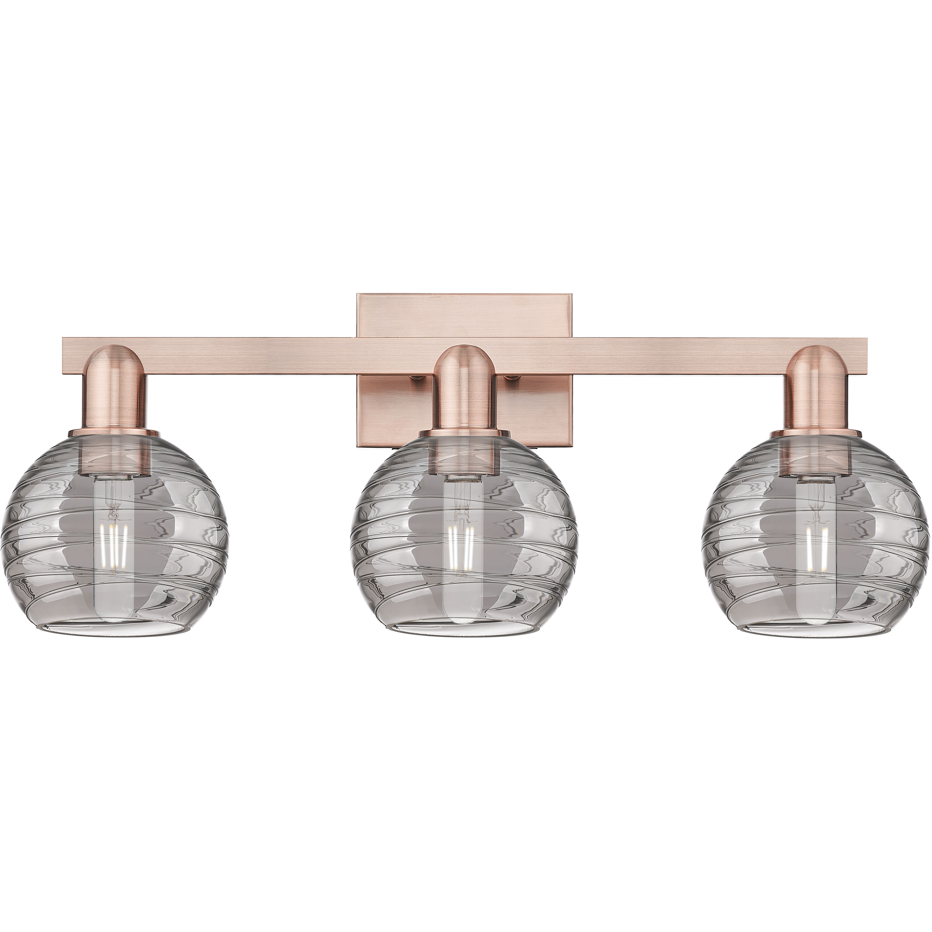 Athens Deco Swirl 3 Light 26 inch Antique Copper Bath Vanity Light Wall Light