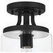 Melina 1 Light 6.75 inch Matte Black with Clear Flush Mount Ceiling Light