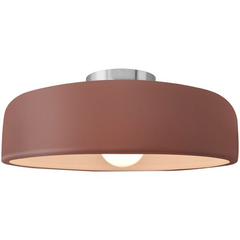 Radiance 1 Light 13 inch Canyon Clay and Brushed Nickel Semi Flush Ceiling Light