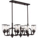 Lawrenceville 8 Light 40 inch Bronze Linear Chandelier Ceiling Light