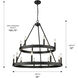 Alastair 32 inch 60.00 watt Matte Black Chandelier Ceiling Light