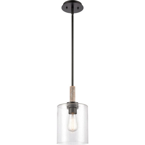 Paladin 1 Light 7 inch Matte Black Mini Pendant Ceiling Light in White Glass