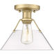 Orwell 1 Light 10 inch Brushed Champagne Bronze Flush Mount Ceiling Light in Clear Glass