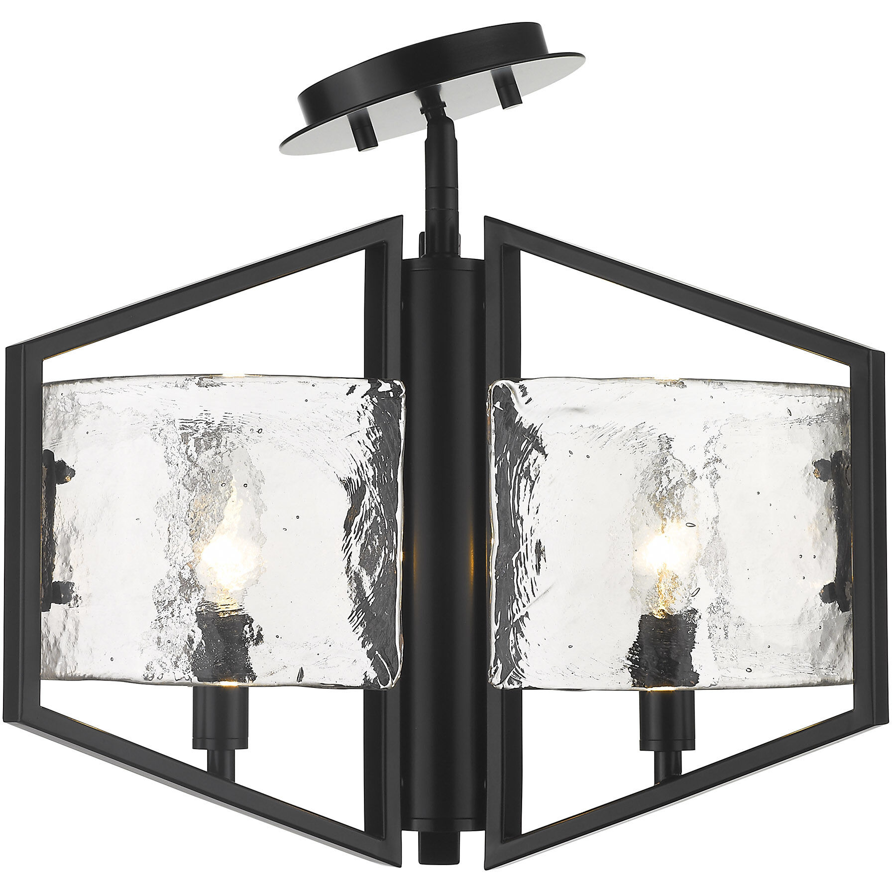 Varsha 3 Light 16.75 inch Matte Black Semi-Flush Mount Ceiling Light