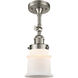 Franklin Restoration Small Canton 1 Light 7 inch Brushed Satin Nickel Sconce Wall Light in Matte White Glass, Franklin Restoration