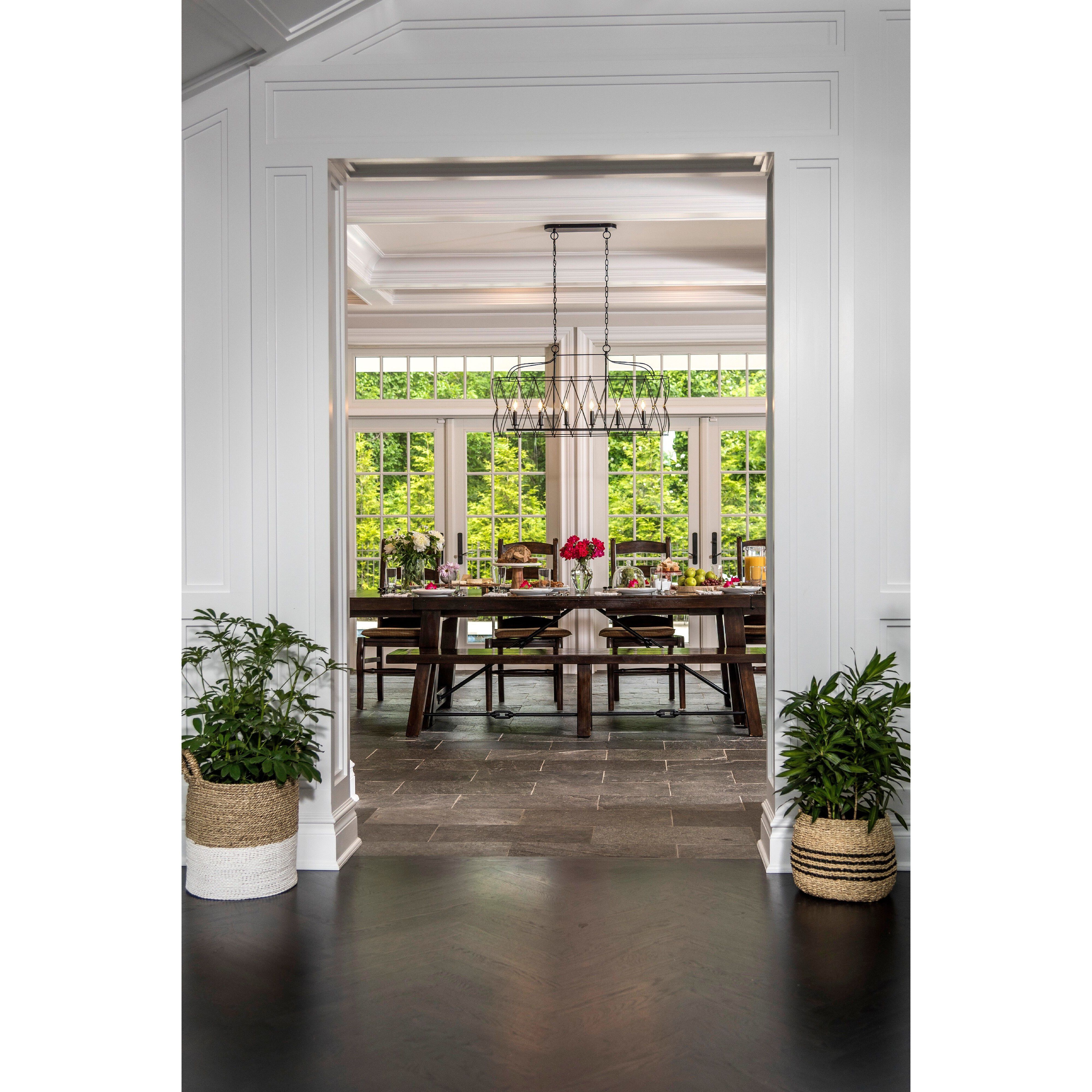 Zucca 6 Light 42.5 inch English Bronze and Antique Gold Linear Chandelier Ceiling Light