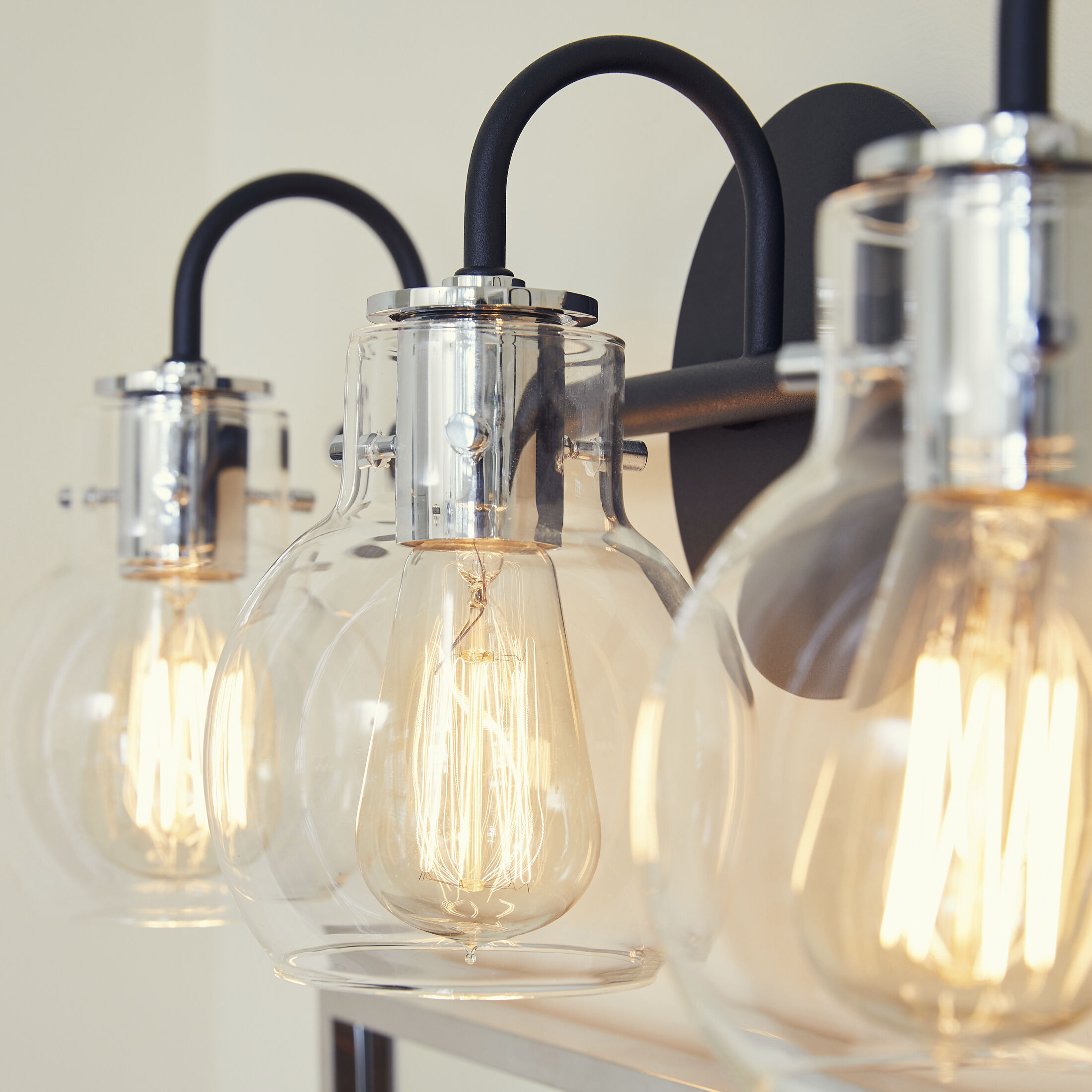 Andrews 3 Light 22 inch Earth Black Bath Light Wall Light, Large