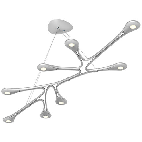 Abstraction LED 54 inch Bright Satin Aluminum Pendant Ceiling Light in 10 FT. Cord