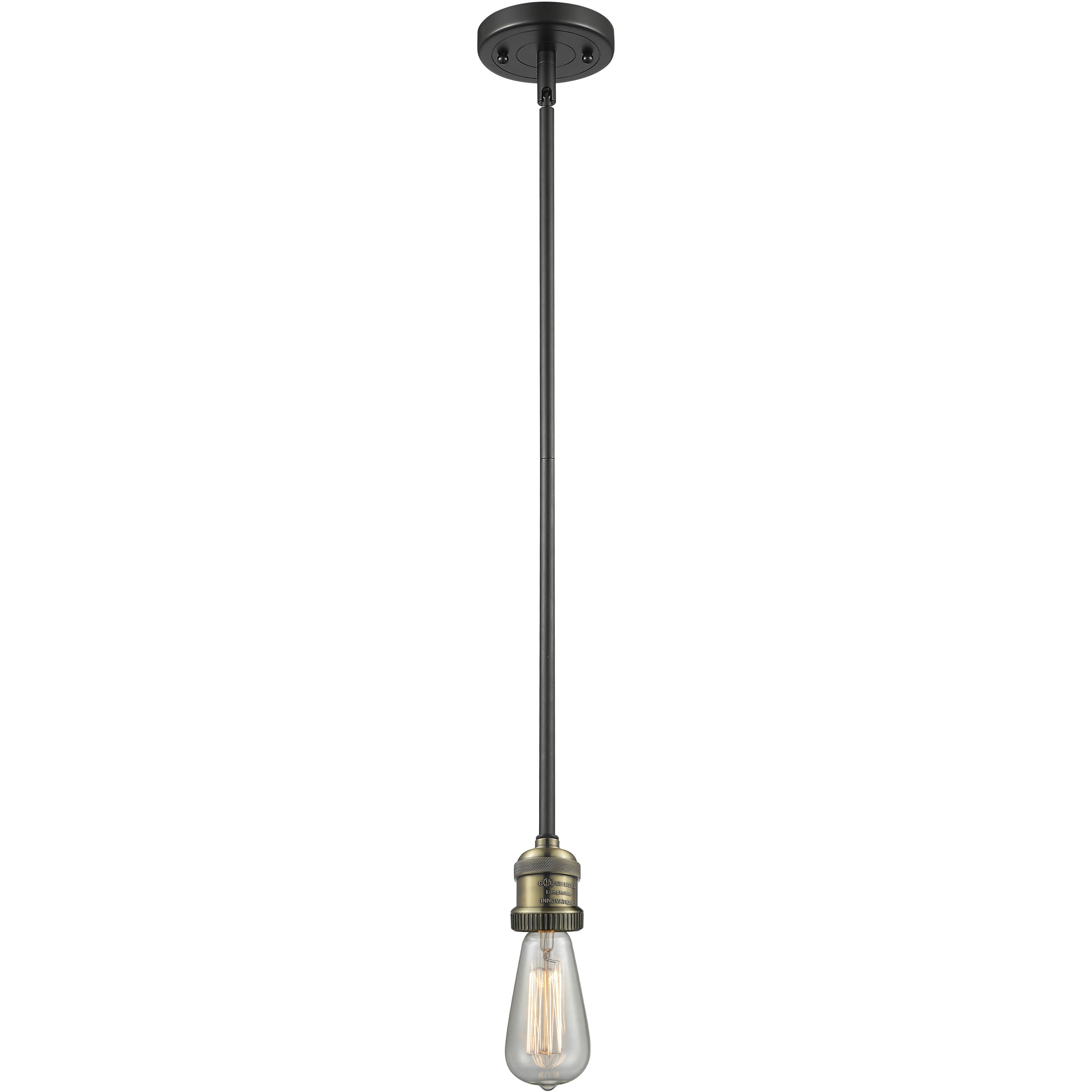 Franklin Restoration Cone LED 6 inch Black Antique Brass Mini Pendant Ceiling Light in Matte White, Franklin Restoration