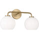 Orley 2 Light 17.5 inch Satin Brass Wall Bath Fixture Wall Light