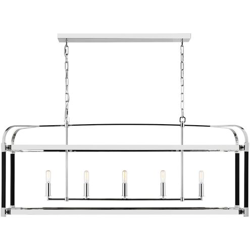 Hadley 5 Light 49 inch Polished Nickel Linear Chandelier Ceiling Light