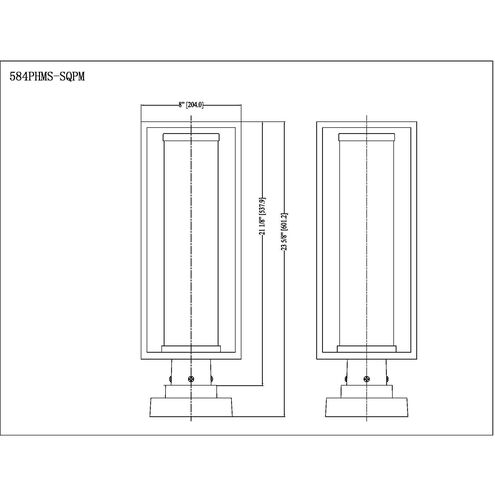 Dunbroch 1 Light 22.75 inch Black Outdoor Pier Mounted Fixture