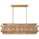 Chapman & Myers Antigua LED 54 inch Antique-Burnished Brass and Natural Abaca Linear Pendant Ceiling Light