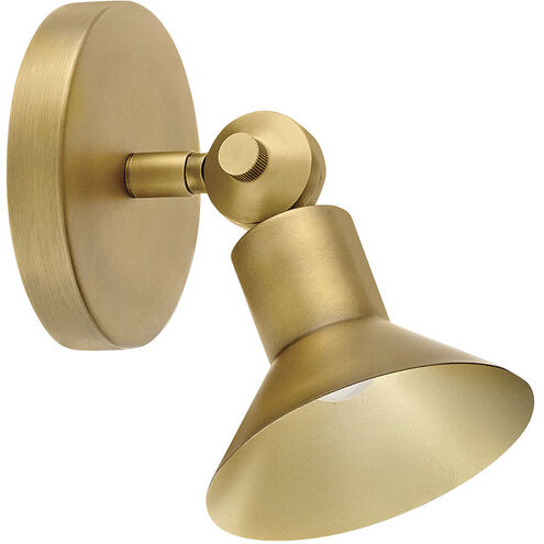 Dom 7 inch 9.00 watt Heritage Brass Adjustable Sconce Wall Light, Small