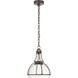 Chapman & Myers Gracie LED 12 inch Bronze Dome Pendant Ceiling Light in Clear Glass, Medium