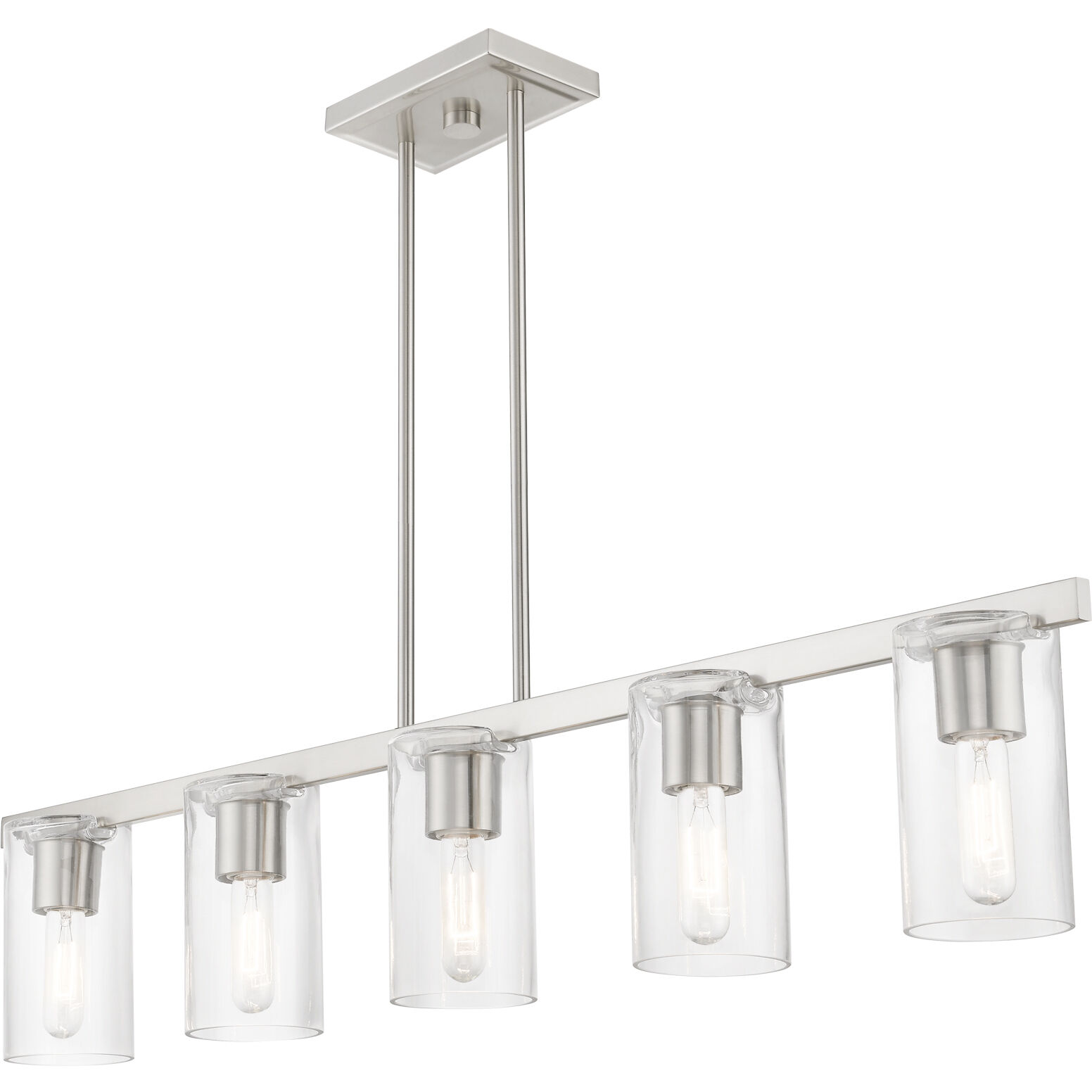 Clarion 5 Light 42 inch Brushed Nickel Linear Chandelier Ceiling Light