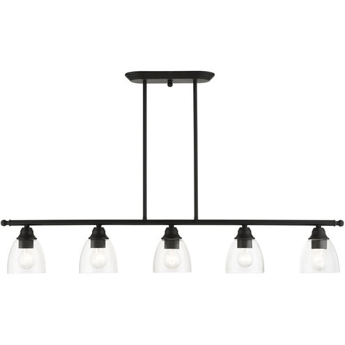 Montgomery 5 Light 45 inch Black Linear Chandelier Ceiling Light