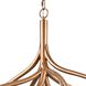 Freeform LED 37 inch Antique Gold Leaf Chandelier Ceiling Light, Converts to Semi Flush